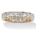 Diamonart Womens 5 1/4 Ct. T.w. White Cubic Zirconia 18k Gold Over Silver Band