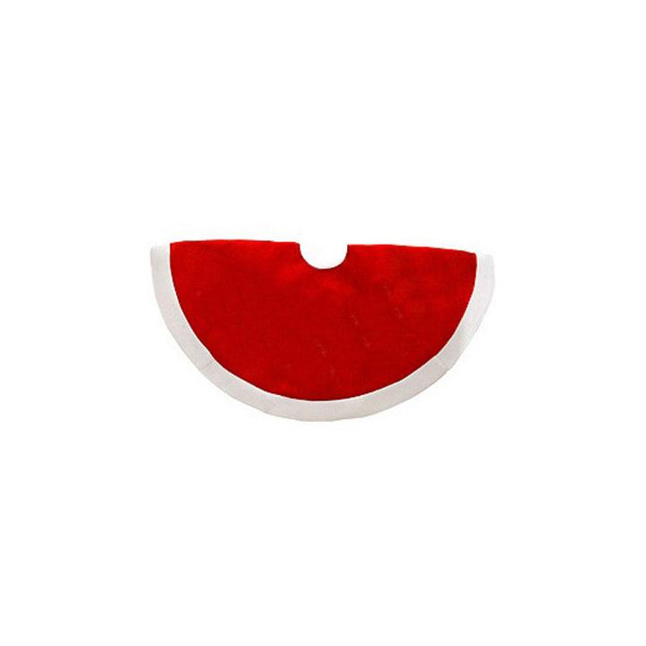 18 Traditional Red And White Velveteen Mini Christmas Tree Skirt