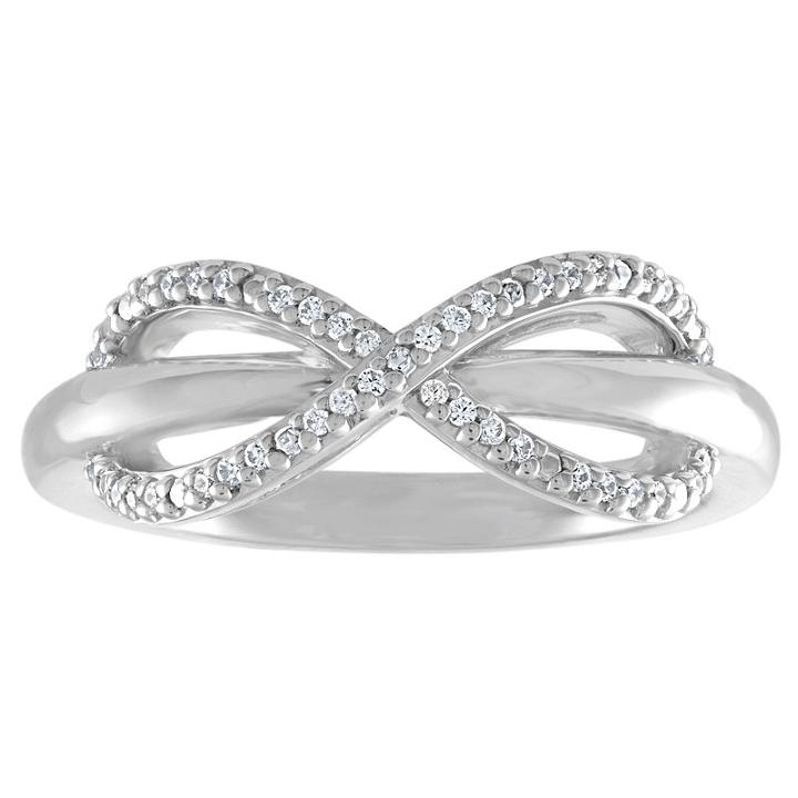 Womens 1/10 Ct. T.w. Genuine White Diamond Sterling Silver Delicate Ring