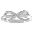 Womens 1/10 Ct. T.w. Genuine White Diamond Sterling Silver Delicate Ring