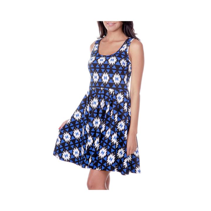 White Mark Crystal Sleeveless Geometric Sheath Dress