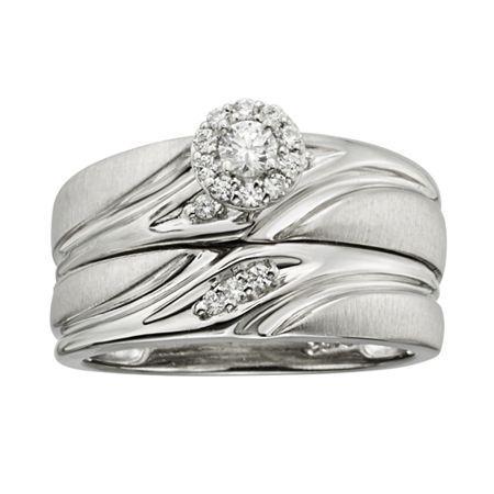 1/4 Ct. T.w. Diamond Platina 4 Bridal Ring Set