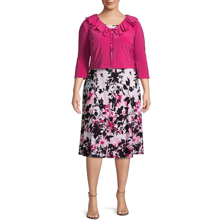 Danny & Nicole 3/4 Sleeve Jacket Dress - Plus