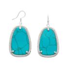 Genuine Turquoise Abstract Drop Earrings
