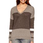 A.n.a Long-sleeve V-neck High-low Sweater- Petite