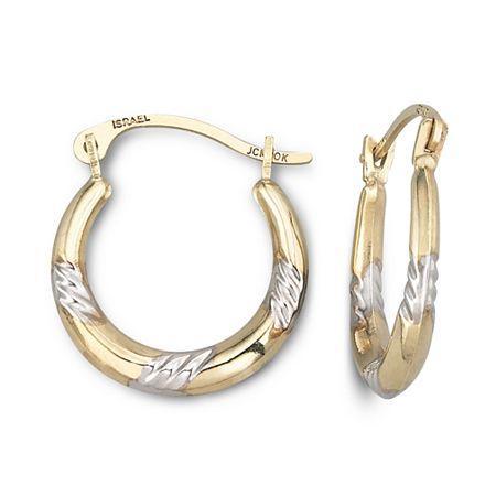 Two-tone 10k Gold Hoop Earrings