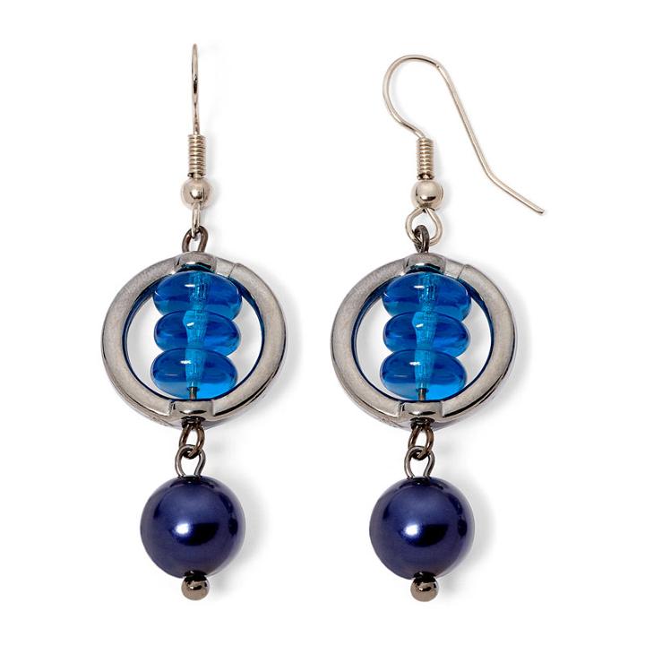 Aris By Treska Baltimore Blue Bead Earrings