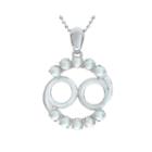 Cancer Zodiac Cultured Freshwater Pearl Sterling Silver Pendant Necklace