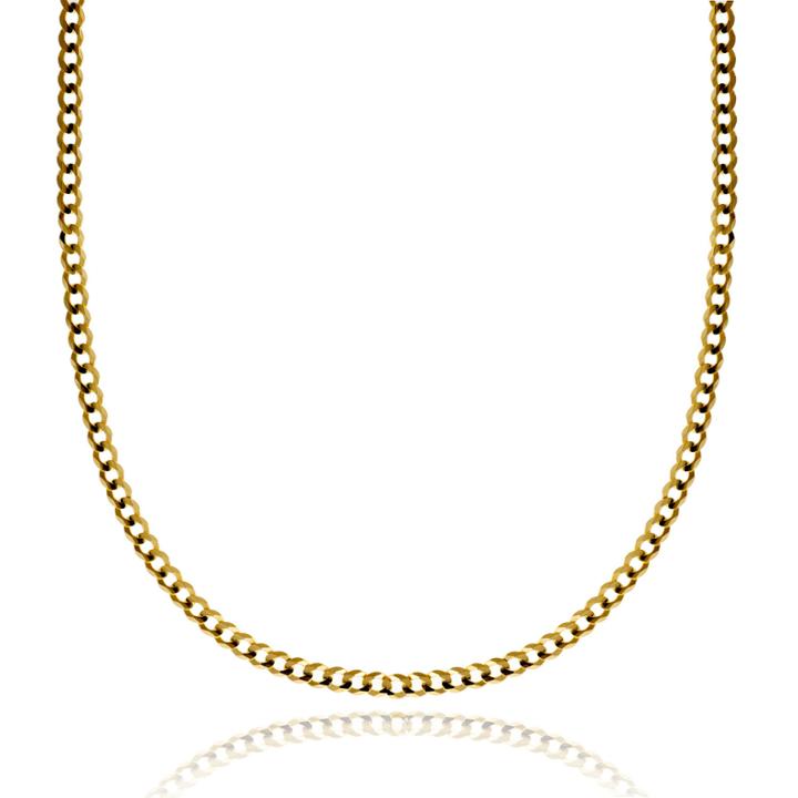 14k Yellow Gold 3.15 Mm Curb Necklace 28