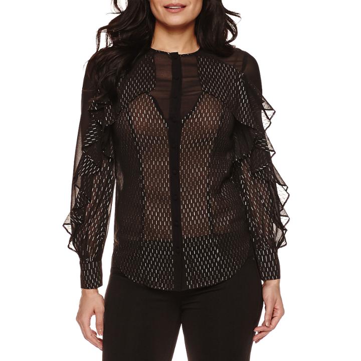 Bisou Bisou Ruffled Illusion Top