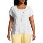 Alfred Dunner Charleston Lace Tee- Plus