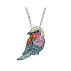 Animal Planet&trade; Crystal Sterling Silver Lilac Breasted Roller Bird Pendant Necklace