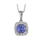 Limited Quantities Genuine Tanzanite And 1/5 Ct. T.w. Diamond Framed Pendant Necklace