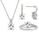 Womens 3-pc. White Sapphire Sterling Silver Jewelry Set