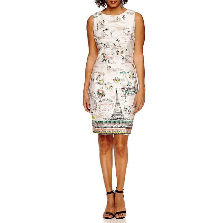 Be By Chetta B Sleeveless Bordered Sheath Dress