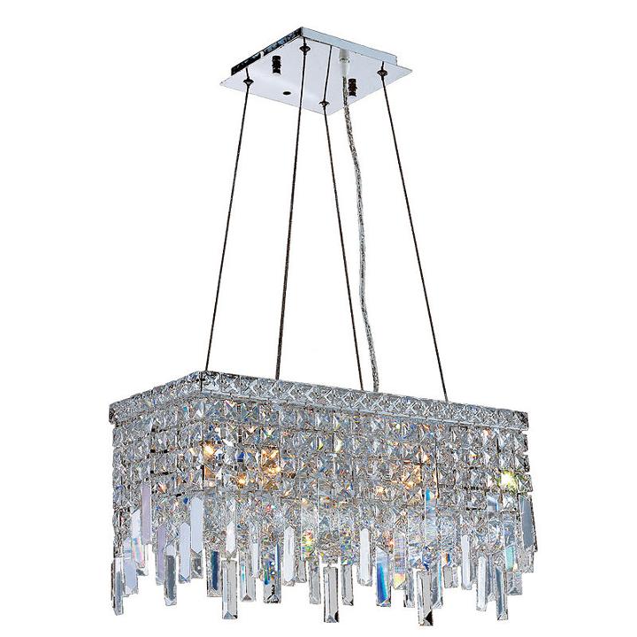 Cascade Collection 4 Light Chrome Finish And Clearcrystal Rectangle Chandelier