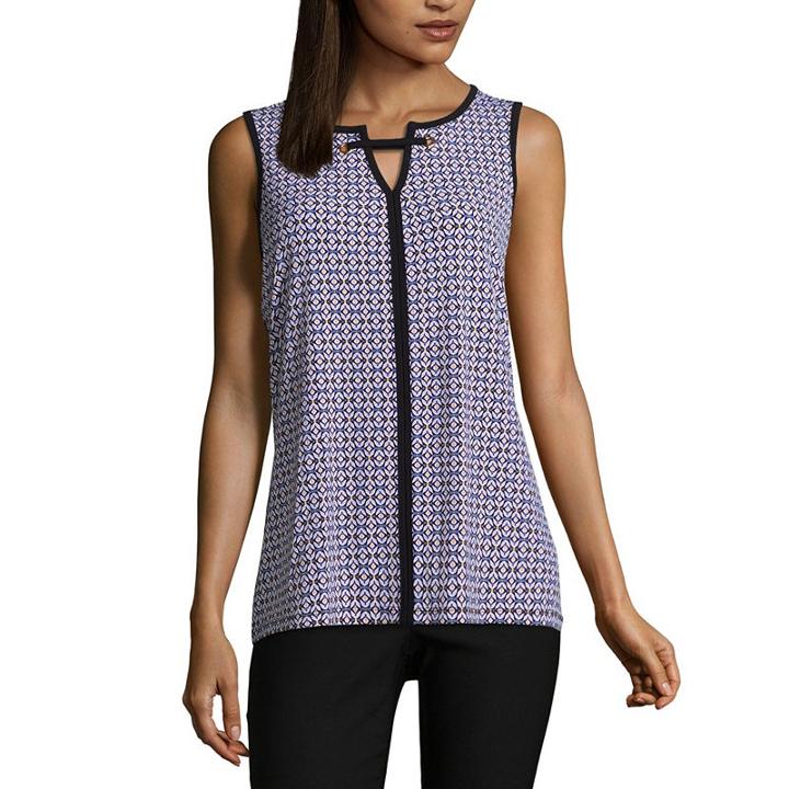 Liz Claiborne Sleeveless Grommet Knit Blouse