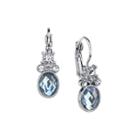 1928 Jewelry Blue Stone And Crystal Drop Earrings