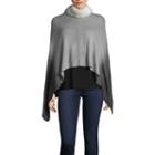Mixit Faux Fur Trim Sleeveless Ombre Poncho