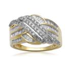 1 Ct. T.w. Diamond 10k Yellow Gold Crossover Cocktail Ring