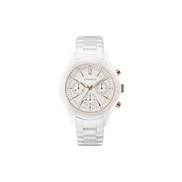 Caravelle Womens White Strap Watch-45l174