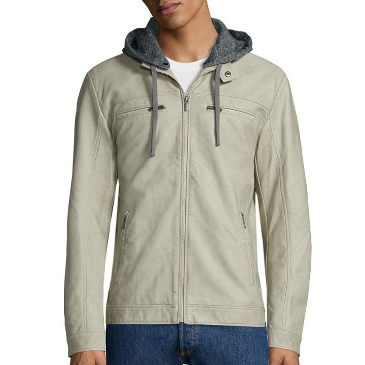 I Jeans By Buffalo Aiden Hooded Leather Jacket
