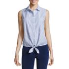 Liz Claiborne Sleeveless Button-front Shirt-petites