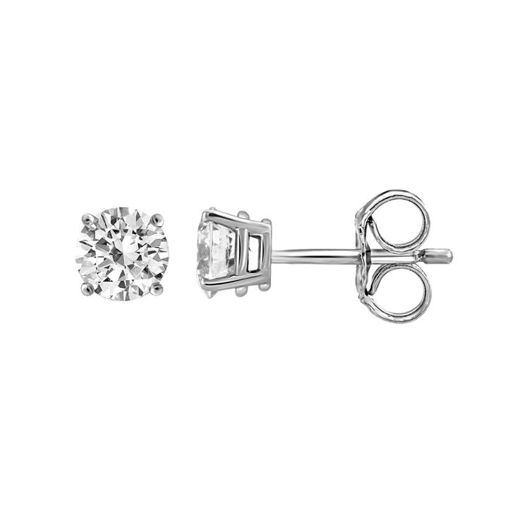 1 3/8 Ct. T.w. Round White Diamond 14k Gold Stud Earrings