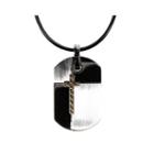 Mens Stainless Steel & 18k Yellow Gold Dog Tag Pendant Necklace
