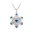 Love In Motion&trade; Genuine Blue Topaz And Lab-created Sapphire Snowflake Necklace