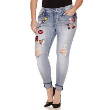 Indigo Rein Patched Destructed Jeans