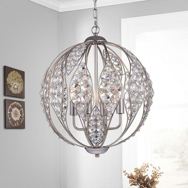 Caiside 3-light 13-inch Antique Silver Globe Pendant