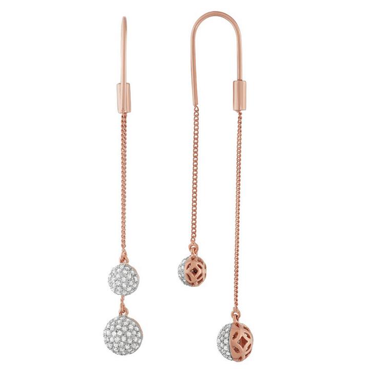 3/4 Ct. T.w. White Diamond Gold Over Silver Drop Earrings
