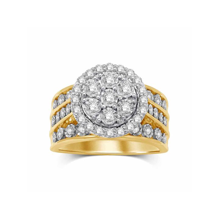 Womens 1 Ct. T.w. Genuine Round Diamond 10k Gold Engagement Ring