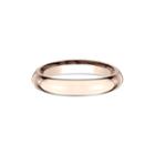 Womens 14k Rose Gold 3mm High Dome Comfort-fit Bnd