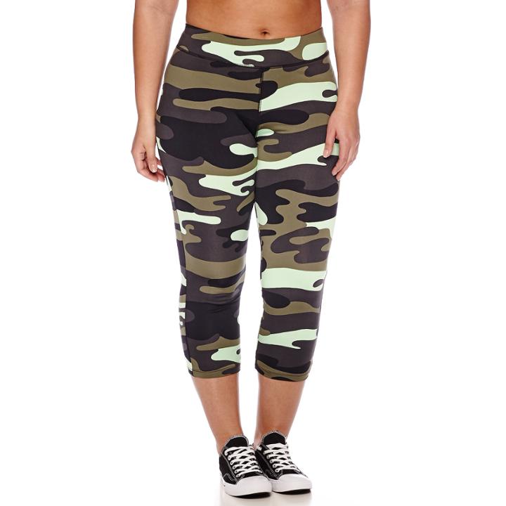 City Streets Jersey Workout Capris Juniors Plus