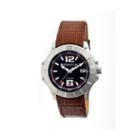 Heritor Automatic Norton Mens Leather Magnified Date-silver/brown Watches