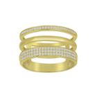 1/3 Ct. T.w. Diamond 14k Yellow Gold Over Sterling Silver Multi-band Ring