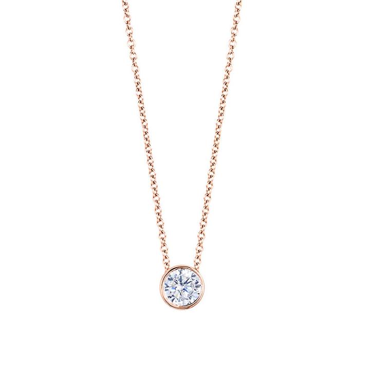 Womens 1/6 Ct. T.w. Genuine White Diamond 14k Gold Round Pendant Necklace