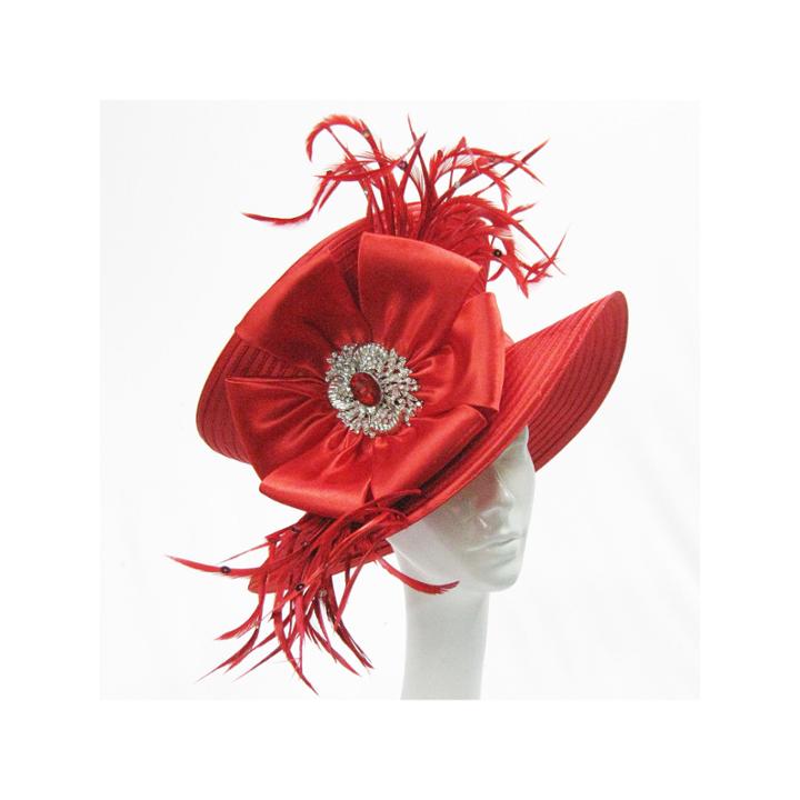 Whittall & Shon Derby Hat Sailor W Medallion Bow And Brooch