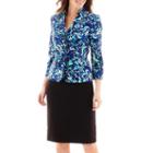 Le Suit Print Twill Jacket And Skirt Set