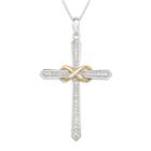 Womens 1/6 Ct. T.w. Genuine White Diamond Cross Pendant Necklace