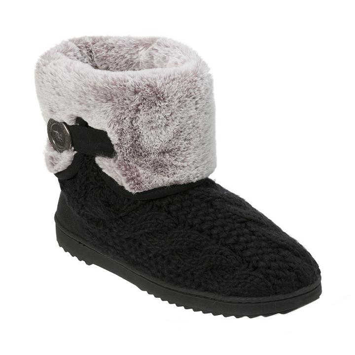 Dearfoams Cable Knit Bootie Slippers