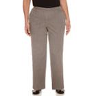 Alfred Dunner Woven Flat Front Solid Pants- Plus
