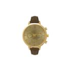 Olivia Pratt Womens Brown Strap Watch-16179bronze
