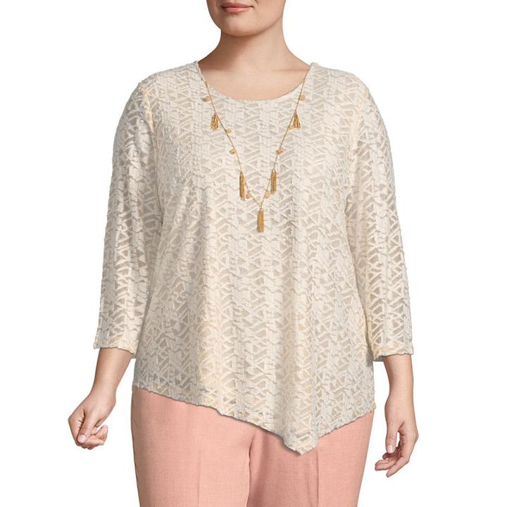 Alfred Dunner La Dolce Vita Burnout Top- Plus
