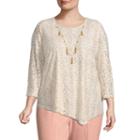 Alfred Dunner La Dolce Vita Burnout Top- Plus