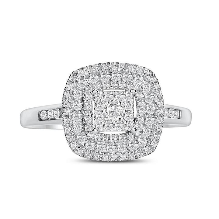 Womens 1/2 Ct. T.w. White Diamond 14k Gold Engagement Ring