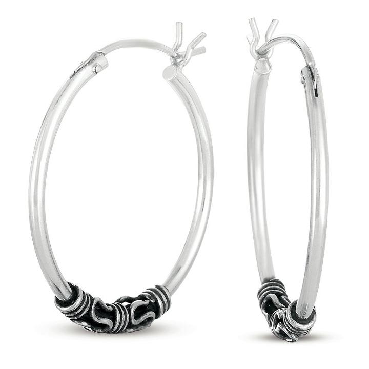 Sterling Silver 1 Inch Hoop Earrings