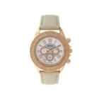 Geneva Womens Crystal-accent White Dial Watch
